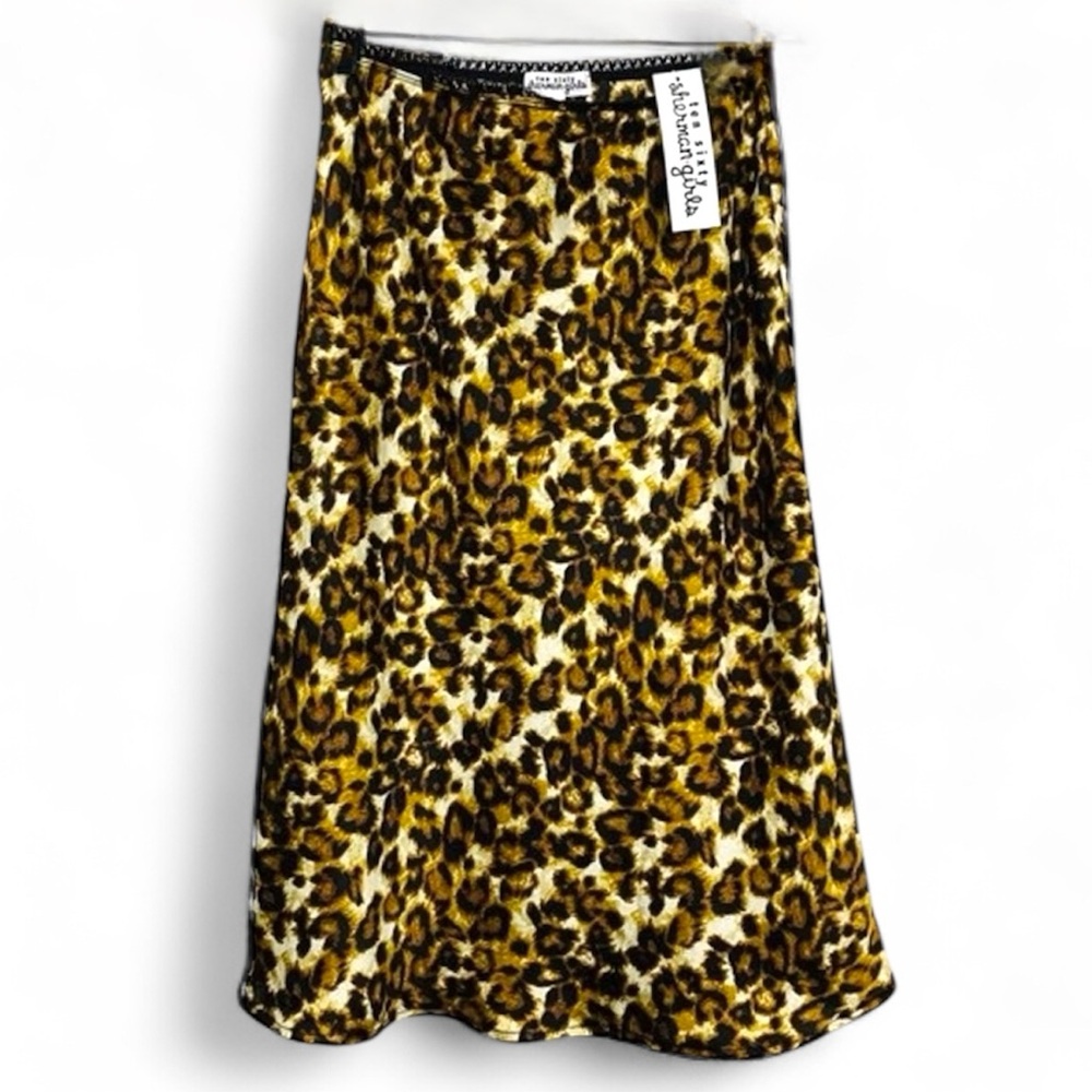 Ten Sixty Sherman girls Leopard Print Midi Skirt. Size S.